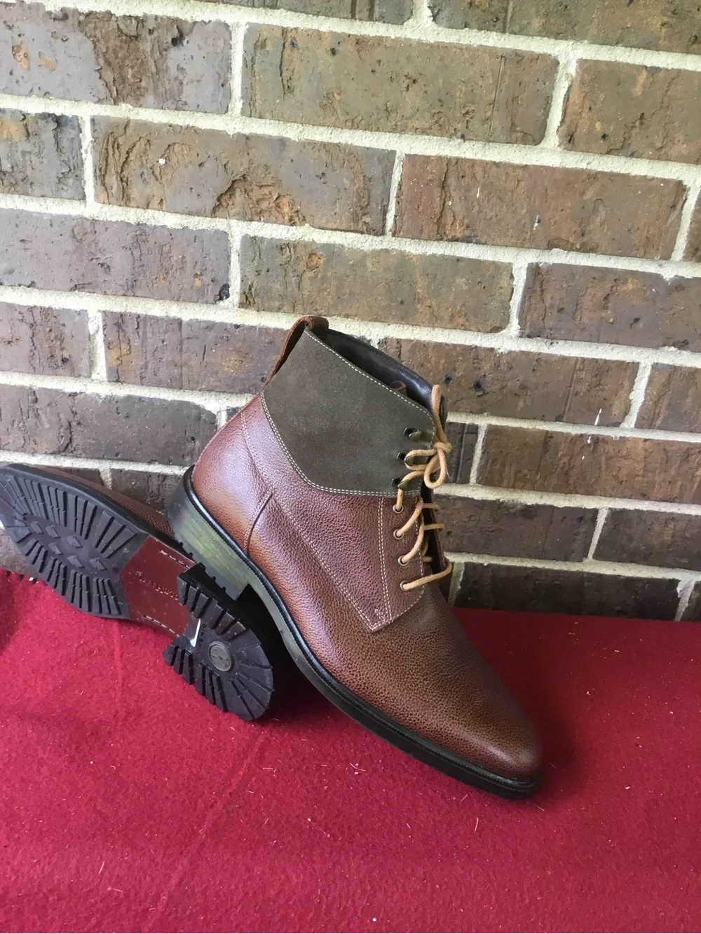 Cole Haan Brown Leather & Olive Chukka Boots